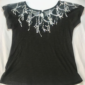 TASSEL SEQUIN ORGANIC COTTON TOP